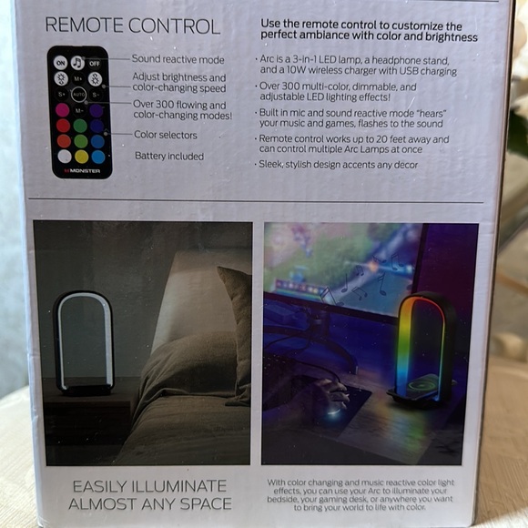 3-in-1 sound reactive multicolor LED LAMP+HEADPHONE STAND+WIRELESS CHARGER - Picture 5 of 7